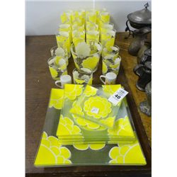 Lot of Flower Pattern Glassware - No Shipping