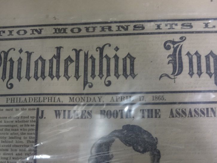 1865 John Wilkes Booth Newspaper Article