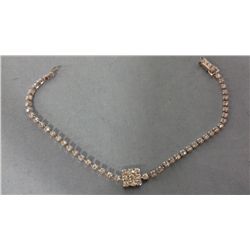 Designer Rhodium Plated Bracelet With Clear C.Z.