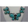 Image 2 : Designer Butterfly Necklace and Earrings With Turquoise Like Resin Stones