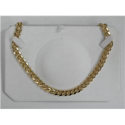 18kt Gold Plated - Heavy Curb Link Chain. 22 inches Lobster Clasp