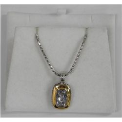 Chic Bezel Set Pendant and Chain with Swarovski Elements