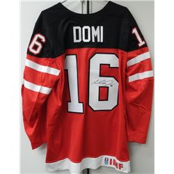 World Junior (2014-2015) Special Edition 100th Anniversary Jersey Sign - MAX DOMI - Gold Medal Champ