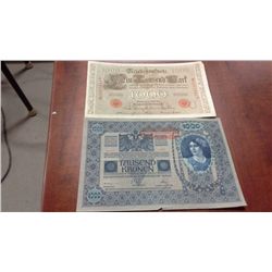 1910 Berlin and 1957 Budapest Bank Notes