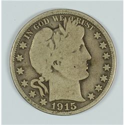1915 BARBER HALF DOLLAR, G/VG KEY!