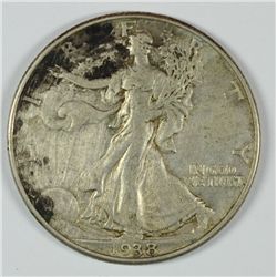 1938-D WALKING LIBERTY HALF DOLLAR, FINE