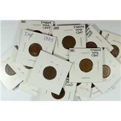 LOT OF ( 17 ) INDIAN HEAD CENTS 1880-1907 VARIOUS DATES G-VF