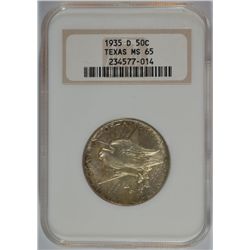 1935-D TEXAS COMMEM HALF DOLLAR NGC MS-65