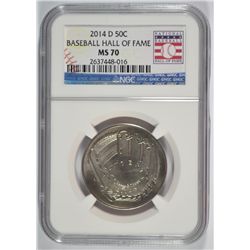 2014 U.S.MINT BASEBALL HALL OF FAME COMMEM HALF DOLLAR NGC MS-70!