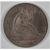 Image 1 : 1853 ARROWS AND RAYS SEATED HALF DOLLAR, AU-58 TONED, SCARCE TYPE COIN!!!