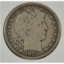 1915-D BARBER HALF DOLLAR VF-30