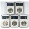Image 2 : LOT O ( 5 ) 1954-S FRANKLIN HALF DOLLARS, NGC MS-63
