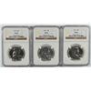 Image 1 : LOT OF ( 3 ) 1962 FRANKLIN HALF DOLLAR, NGC PROOF-66