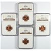 Image 1 : LOT OF ( 4 ) 1954-S LINCOLN CENTS, NGC MS-66 RED