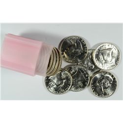 ORIGINAL GEM BU ROLL OF 1958-D FRANKLIN HALF DOLLARS