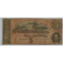 1864 $5 CONFEDERATE STATES OF AMERICA