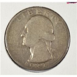 1932-S WASHINGTON QUARTER G/VG DETAILS