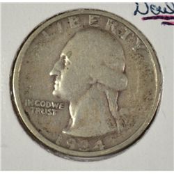 1934 WASHINGTON QUARTER (DDO) RARE COIN