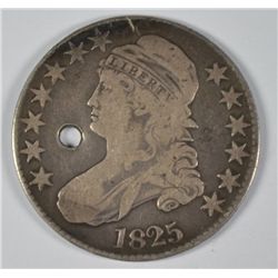 1825 BUST HALF DOLLAR W/HOLE