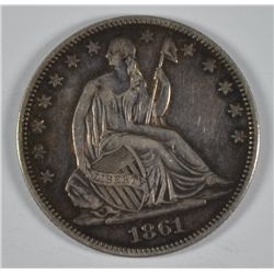 1861-O SEATED HALF DOLLAR VF-30