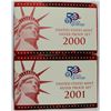 Image 1 : 2000 AND 2001 U.S. SILVER PROOF SETS IN NICE ORIGINAL PACKAGING