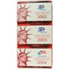Image 1 : 2002, 2003 AND 2004 U.S. SILVER PROOF SETS IN NICE ORIGINAL PACKAGING
