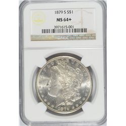 1879-S MORGAN SILVER DOLLAR, NGC MS-64+  LOOKS  MS-65