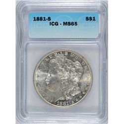 1881-S MORGAN DOLLAR ICG MS-65