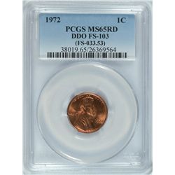 1972 DOUBLE DIE LINCOLN CENT, PCGS MS-65 RED!