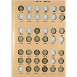 LARGE COLLECTION OF DIMES IN DANSCO ALBUM. 1892-2005 (251 COINS TOTAL)