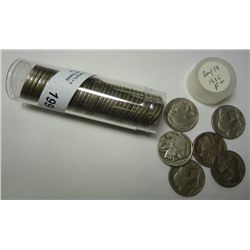 ROLL OF 1936 BUFFALO NICKELS MOSTLY F OR HIGHER