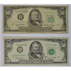 2 - $50.00 FRN STAR NOTES CIRC