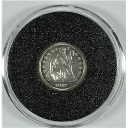 1842 SEATED DIME AU-58