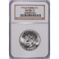 1936-D BOONE COMMEN HALF DOLLAR NGC MS-66