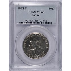 1938-S BOONE COMMEN HALF DOLLAR PCGS MS-63