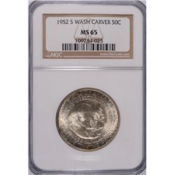 1952-S WASHINGTON/CARVER COMMEN HALF DOLLAR NGC MS-65