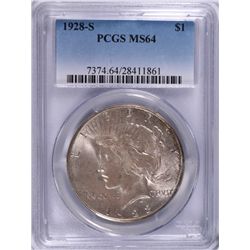 1928-S PEACE DOLLAR PCGS MS-64