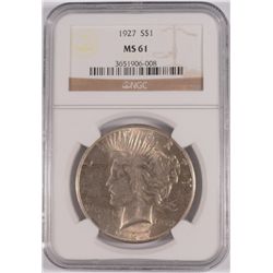 1927 PEACE DOLLAR NGC MS-61