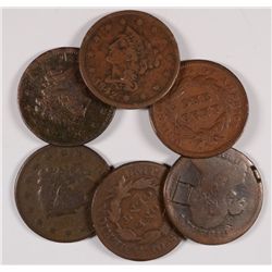 (6) LARGE CENTS (03, 28, 31, 37, 42, 43)