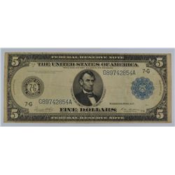 1914 $5 FEDERAL RESERVE NOTE