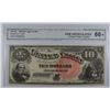 Image 1 : 1880 $10 US NOTE CGA 66 (STAR) RARE NOTE