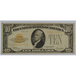 1928 $10 US GOLD CERTIFCATE