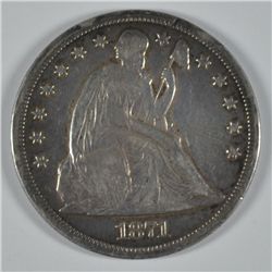 1871 SEATED DOLLAR F/VF DETAILS