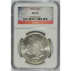 1878-S MORGAN DOLLAR NGC MS-62