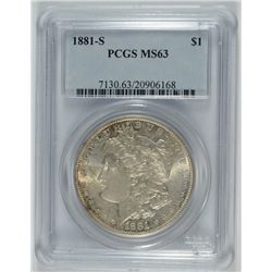 1881-S MORGAN DOLLAR PCGS MS-63