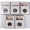 Image 1 : 5 1962 WASHINGTON QUARTERS ALL NGC PROOF 66