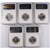Image 2 : 5 1962 WASHINGTON QUARTERS ALL NGC PROOF 66