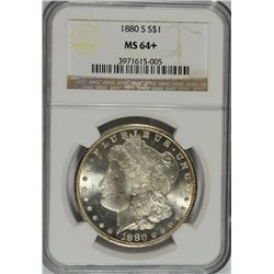 1880-S MORGAN SILVER DOLLAR, NGC MS-64+  LOOKS MS-65!