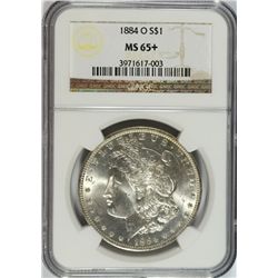 1884-O MORGAN SILVER DOLLAR, NGC MS-65+  LOOKS MS-66