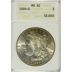 1889-O MORGAN SILVER DOLLAR, ANACS MS-62